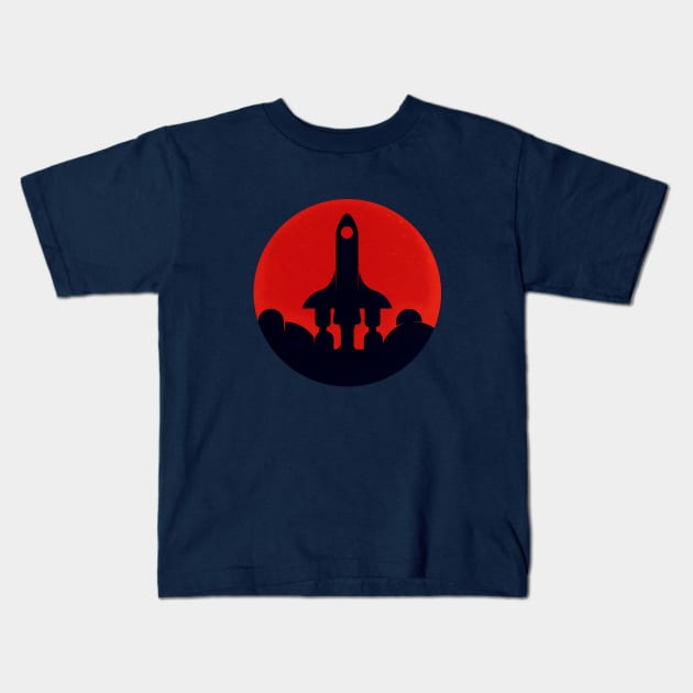 Rocket to Mars Kids T-Shirt by Blanquiurris